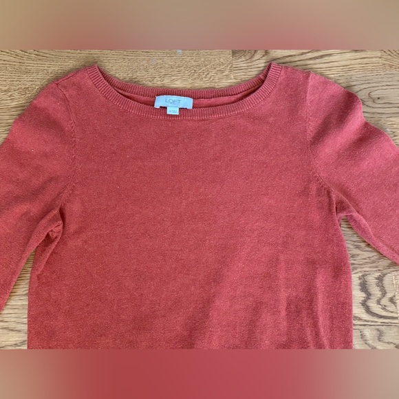 LOFT Crew Neck Pullover Burnt Orange Sweater Size XS. - Picture 5 of 14